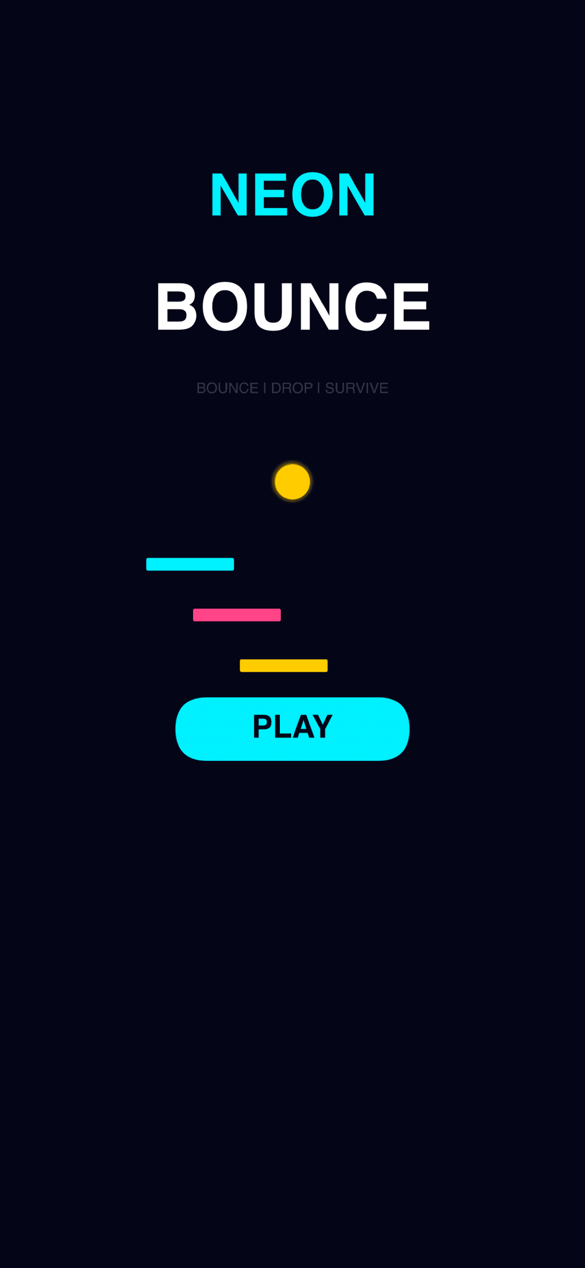 Neon Bounce main menu