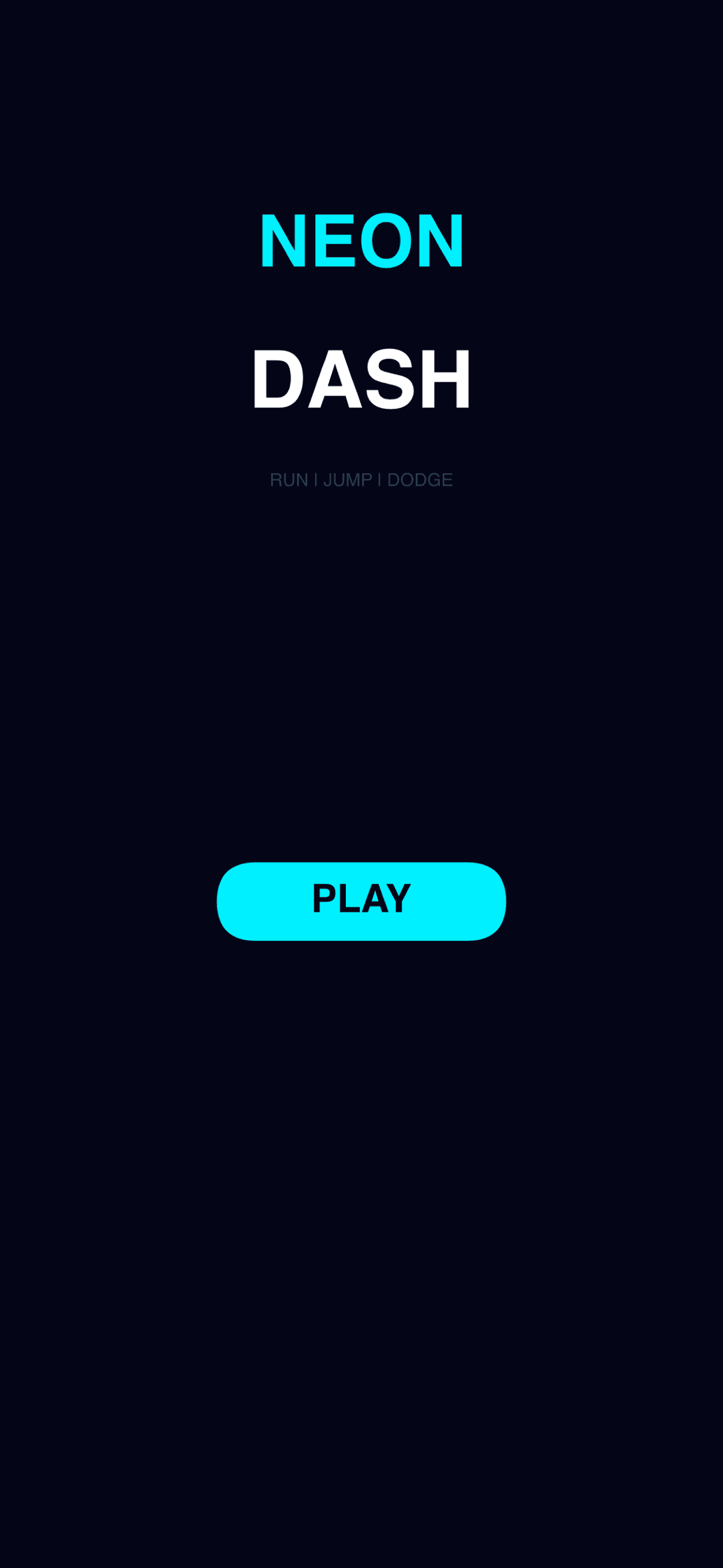 Neon Dash main menu