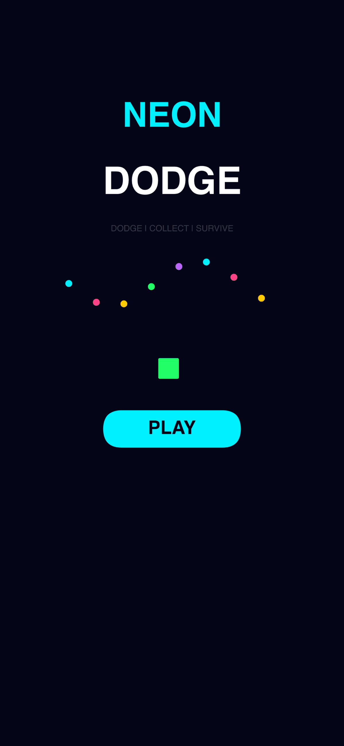 Neon Dodge main menu