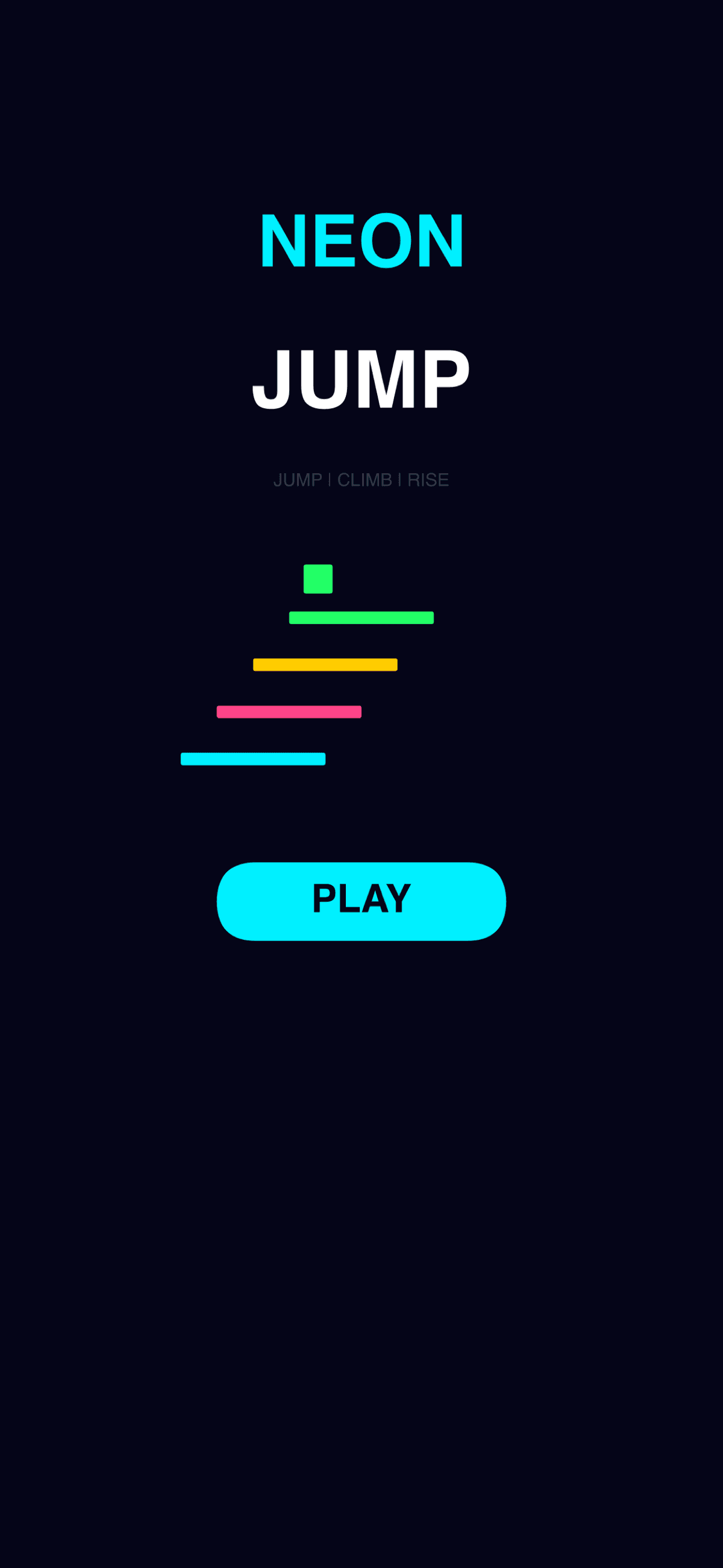 Neon Jump main menu