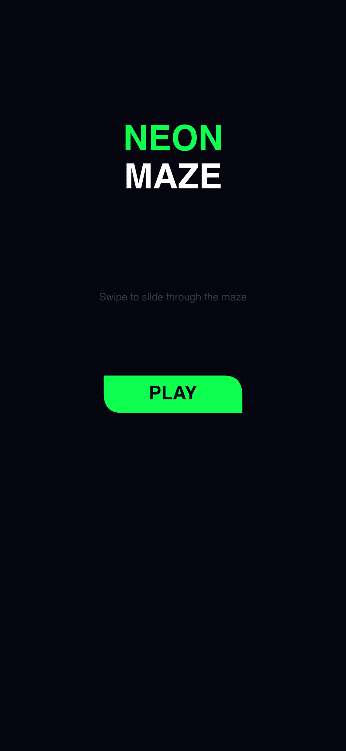 Neon Maze main menu
