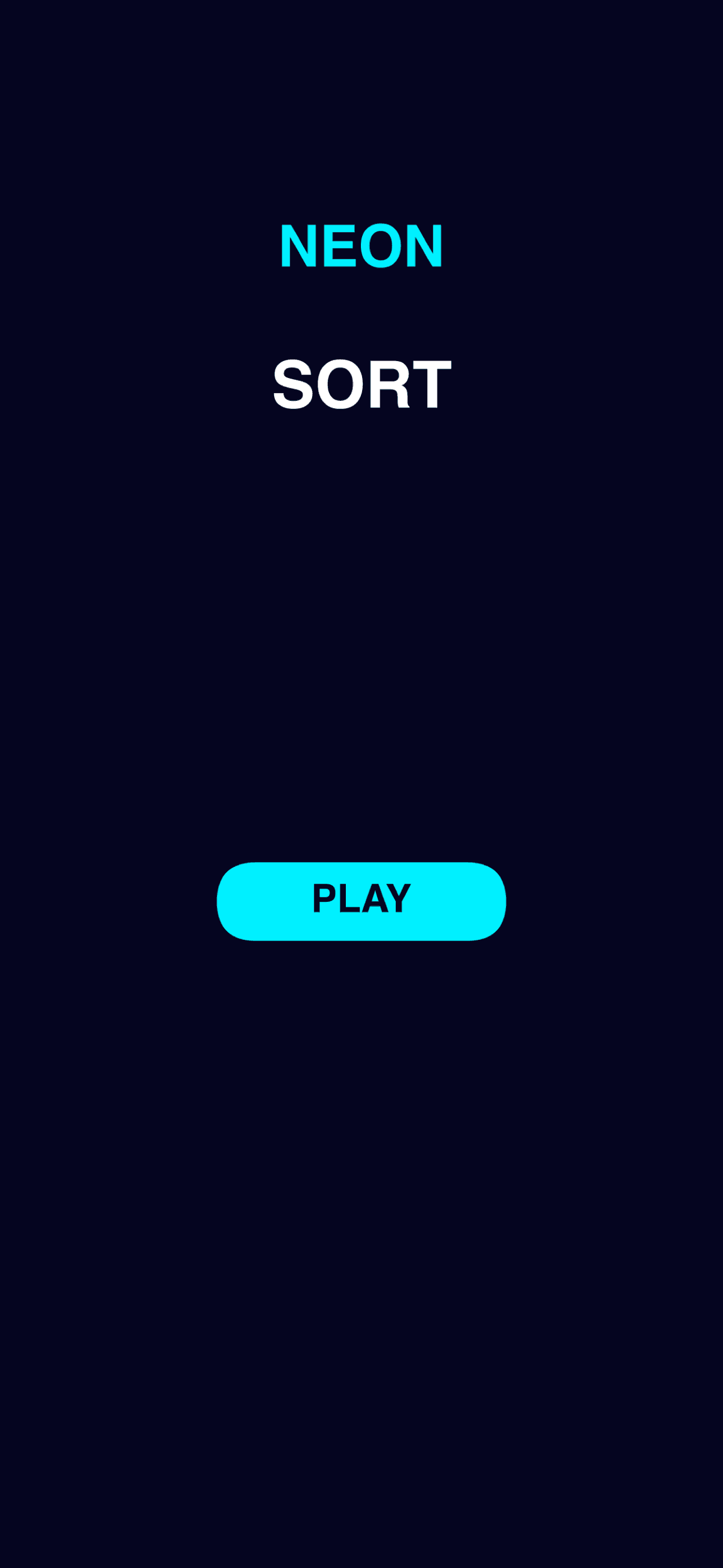 Neon Sort main menu