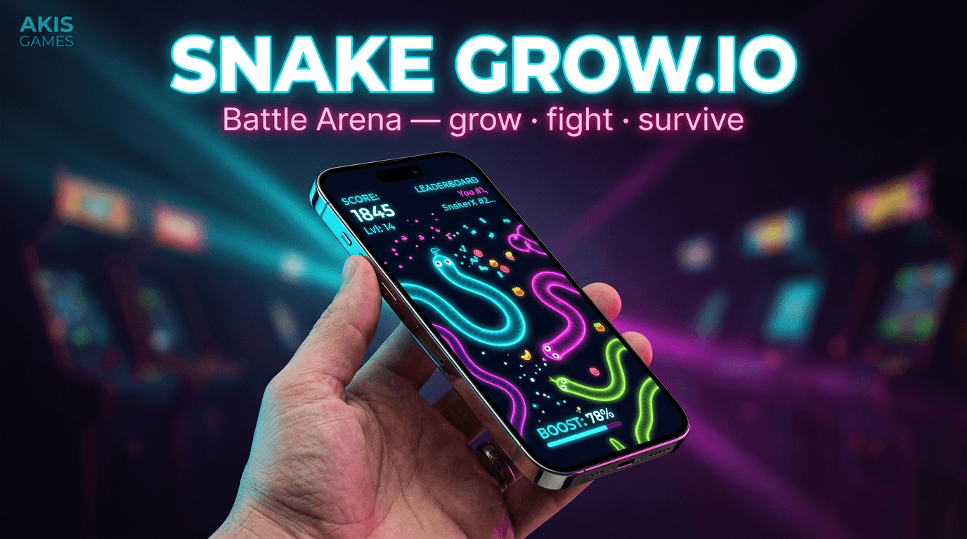 Snake Grow.io: Battle Arena — Neon snake arena — grow, fight, survive